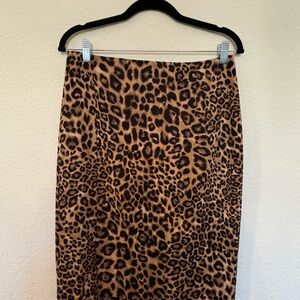 White House Black Market Leopard Print Women's Skirt